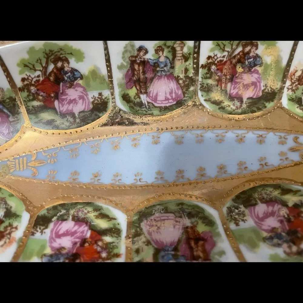 Royal Vienna courting couple Oval Vanity Tray